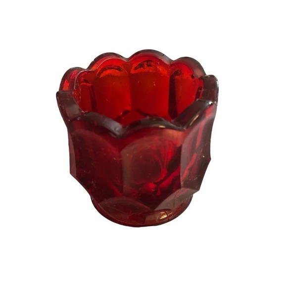 VINTAGE L.E. Smith Glass "Dominion" Flame or Amberina Toothpick/Matchstick Holde - Picture 3 of 7